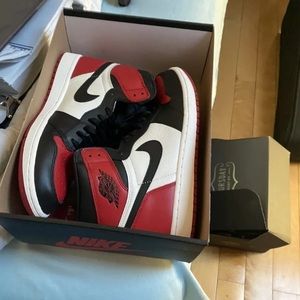 Jordan retro 1 bred toe
